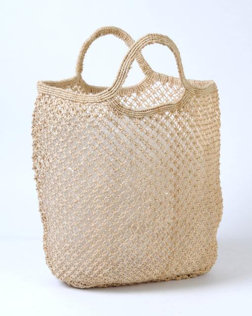 greige Large Jute Macrame Shopping Bag - Various Colours