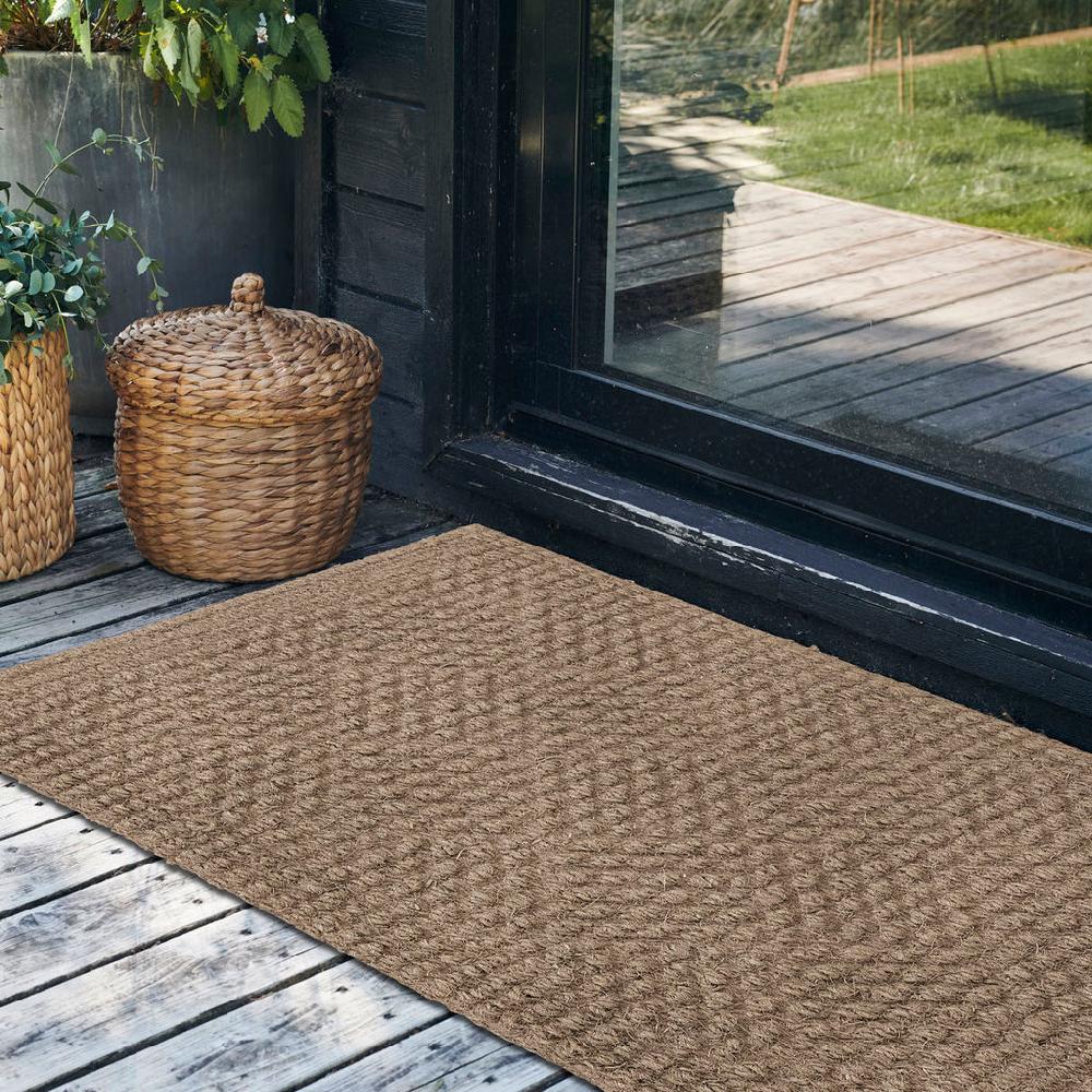 Greige Large Natural Coir Doormat With Rubber Backing - Two Sizes