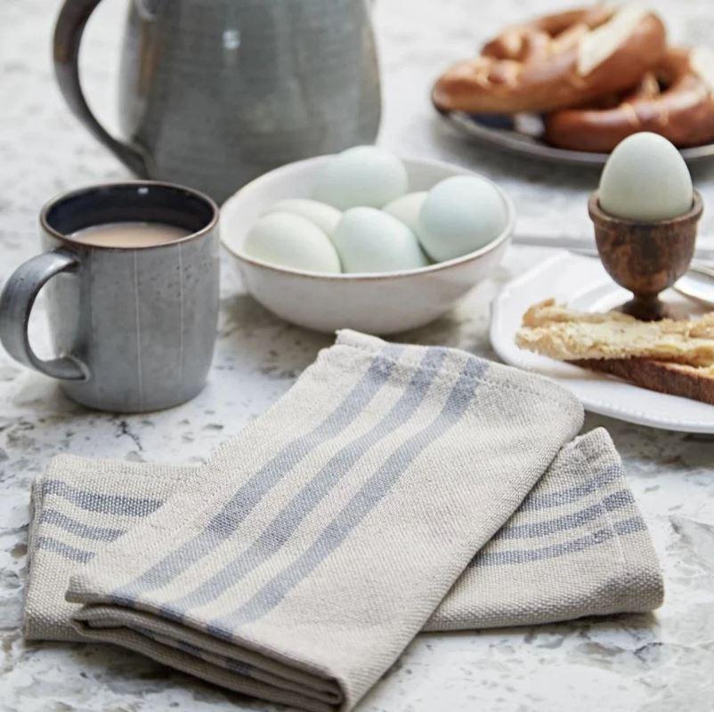 Greige Linen-Look Napkins Made From Recycled Plastic Bottles - Set Of Four