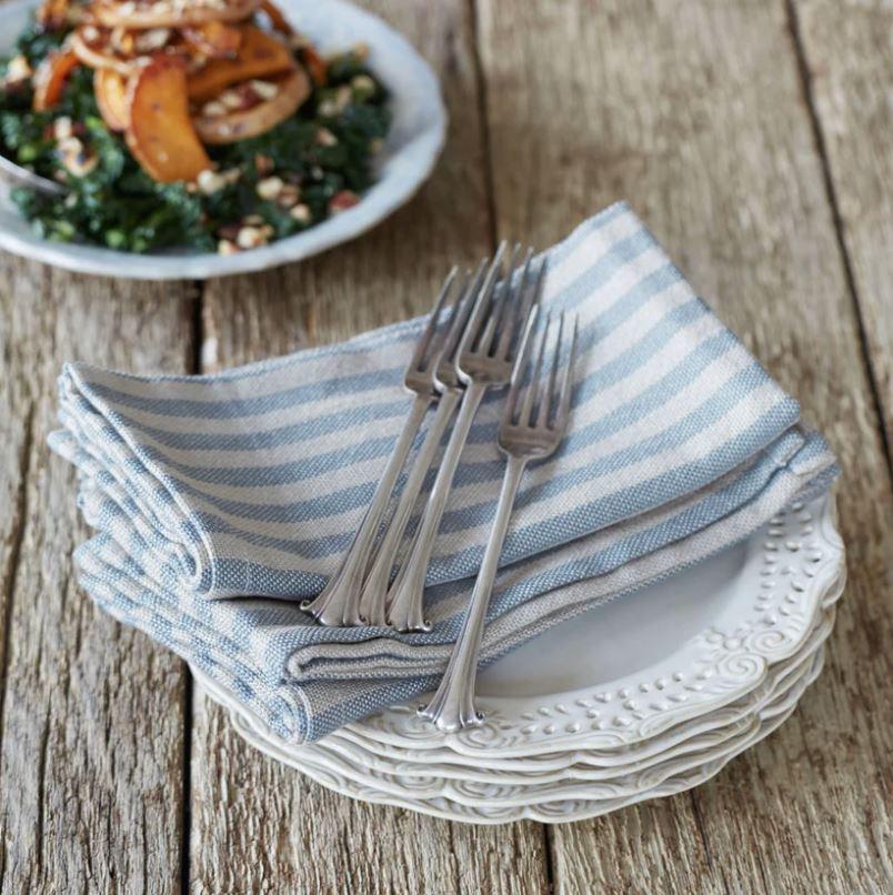 Greige Linen-Look Napkins Made From Recycled Plastic Bottles - Set Of Four