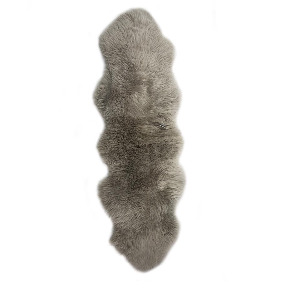 greige Long Haired Double Sheepskin Rug or Throw - Vole or Chocolate