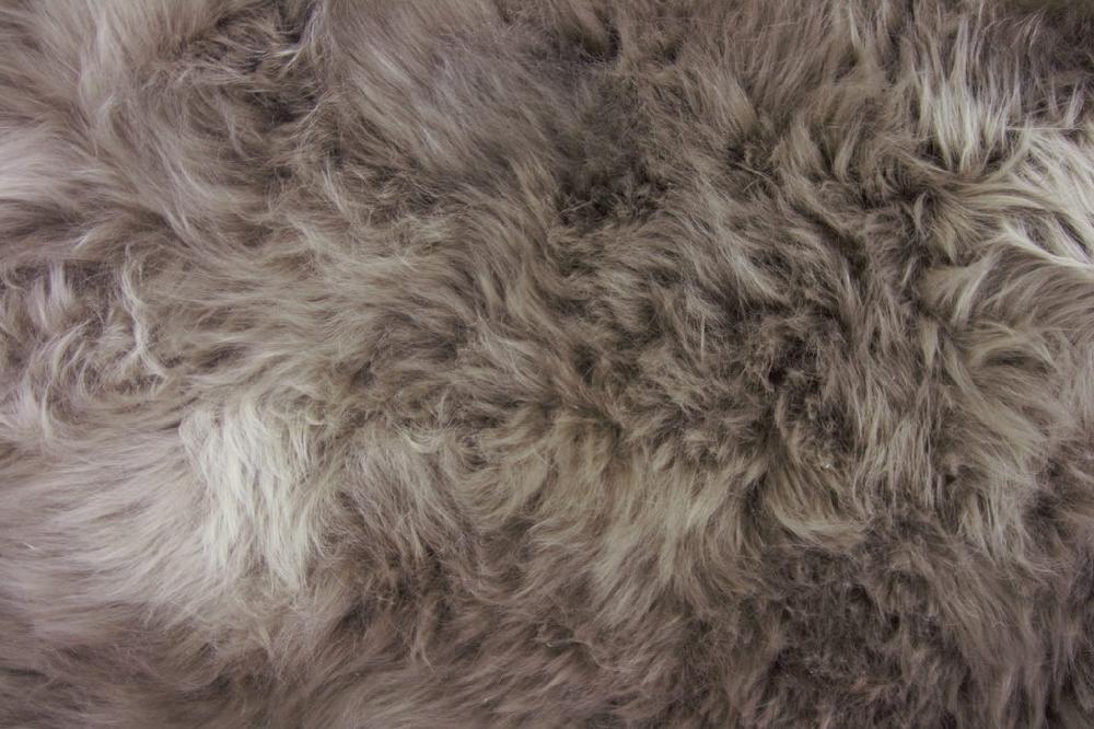 Greige Long Haired Quad Sheepskin Rug Or Throw - Vole