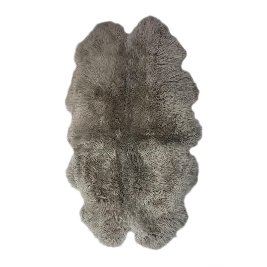 greige Long Haired Quad Sheepskin Rug or Throw - Vole