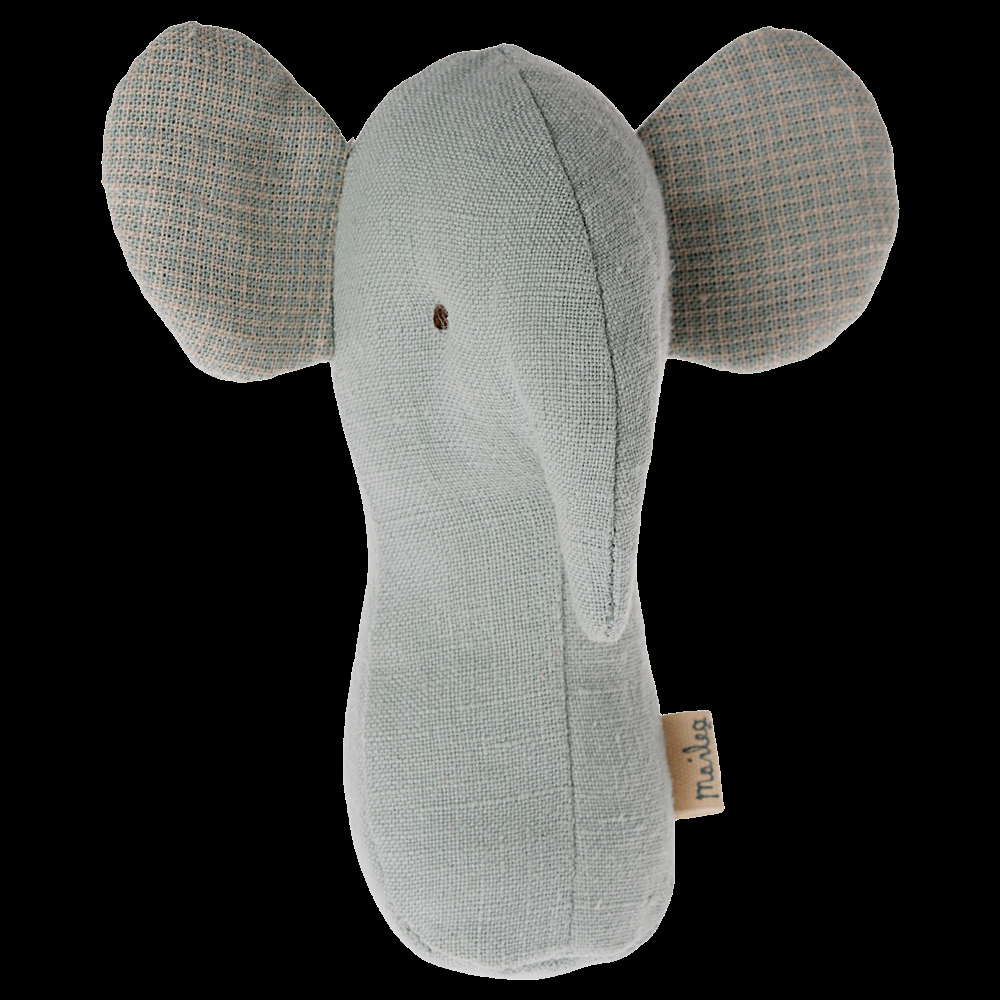 Greige Maileg Lullaby Friends Rattle - Rose Or Dusty Blue