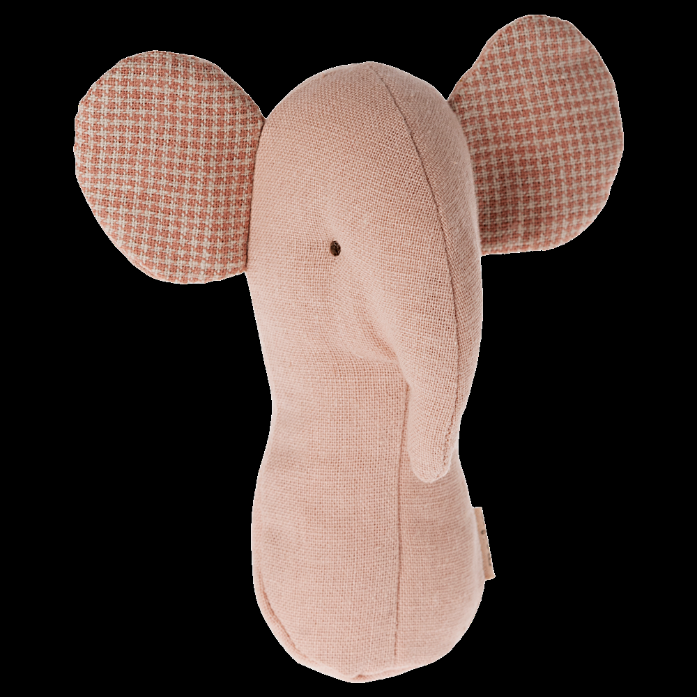 greige Maileg Lullaby Friends Rattle - Rose or Dusty Blue