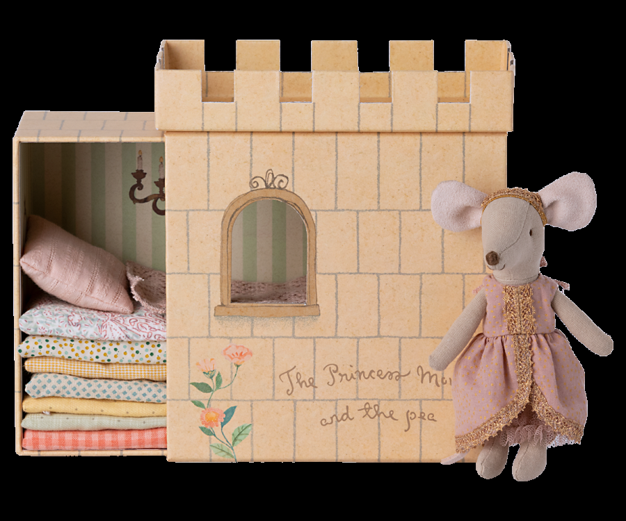 greige Maileg Princess and the Pea Big Sister Mouse