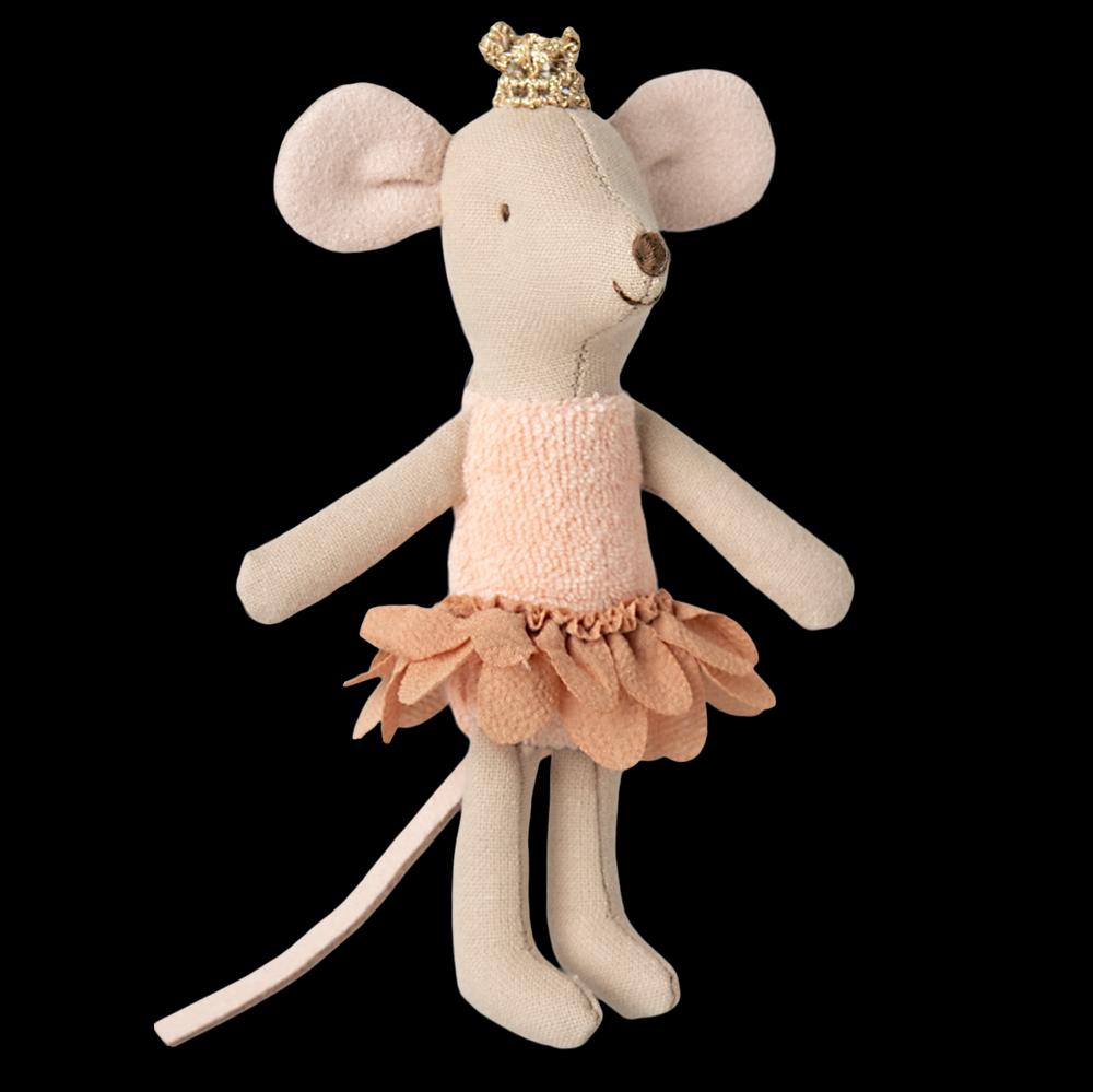 Greige Maileg Princess Mouse - Little Sister In Matchbox