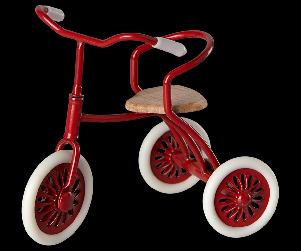 Greige Maileg Tricycle For Big Brother Or Big Sister Mouse - Red