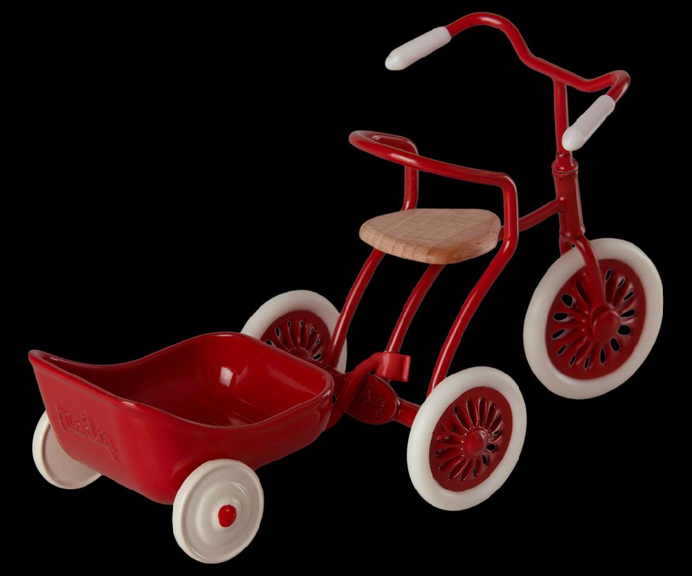 Greige Maileg Tricycle Hanger For Big Brother Or Big Sister Mouse - Red