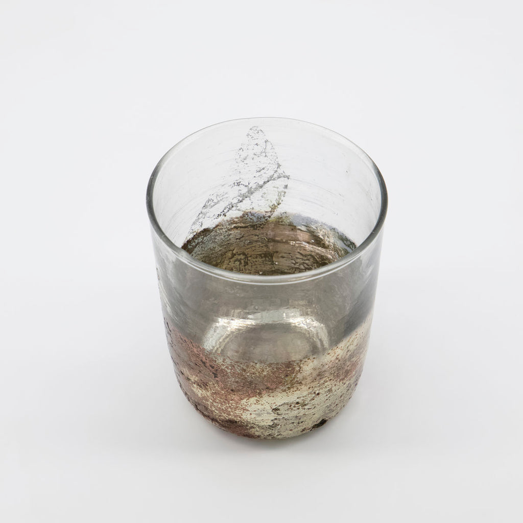 Greige Metallic Recycled Glass Tealight Holder - Gem - House Doctor Denmark