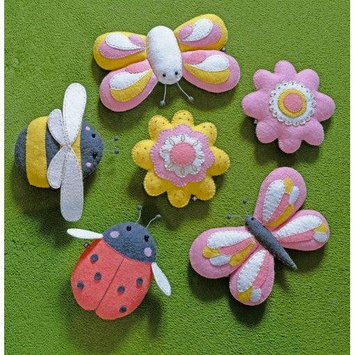 Greige Mini Bee Felt Wall Art By Fiona Walker England