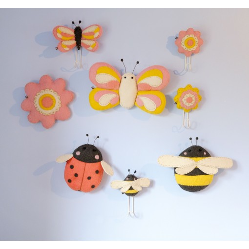 Greige Mini Bee Felt Wall Art By Fiona Walker England
