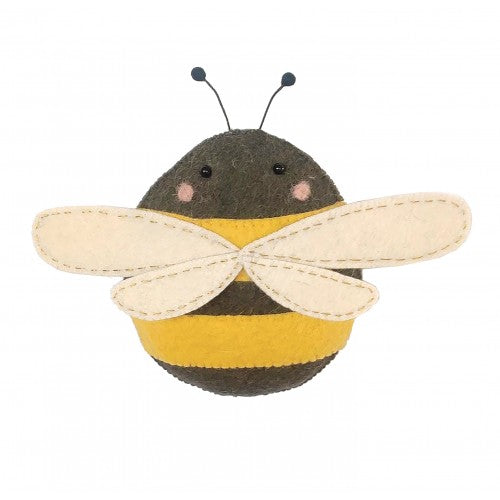 greige Mini Bee Felt Wall Art by Fiona Walker England