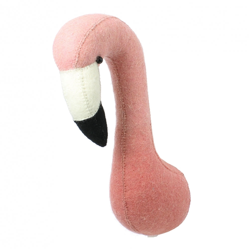 Greige Mini Dip Dyed Flamingo Head By Fiona Walker England