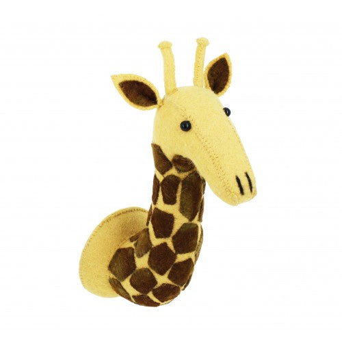 Greige Mini Giraffe Felt Wall Head By Fiona Walker England