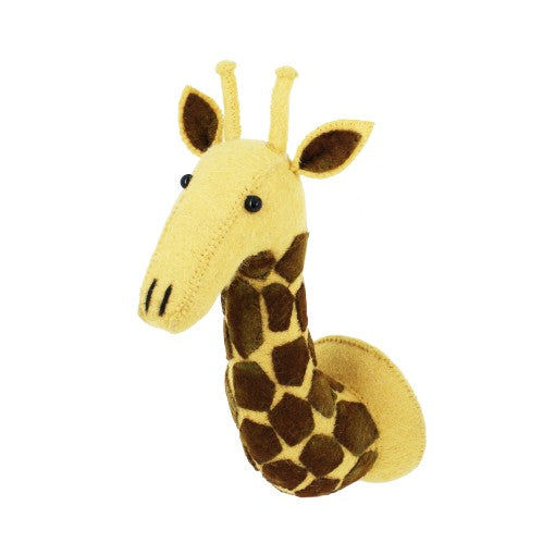 greige Mini Giraffe Felt Wall Head by Fiona Walker England