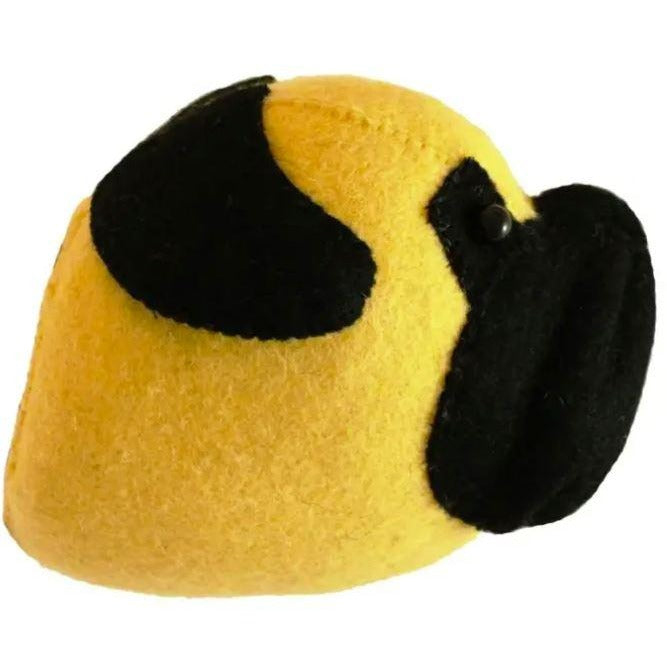 Greige Mini Pug Felt Wall Head By Fiona Walker England