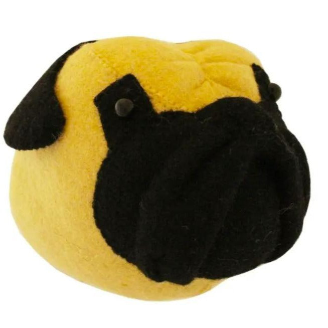 greige Mini Pug Felt Wall Head by Fiona Walker England