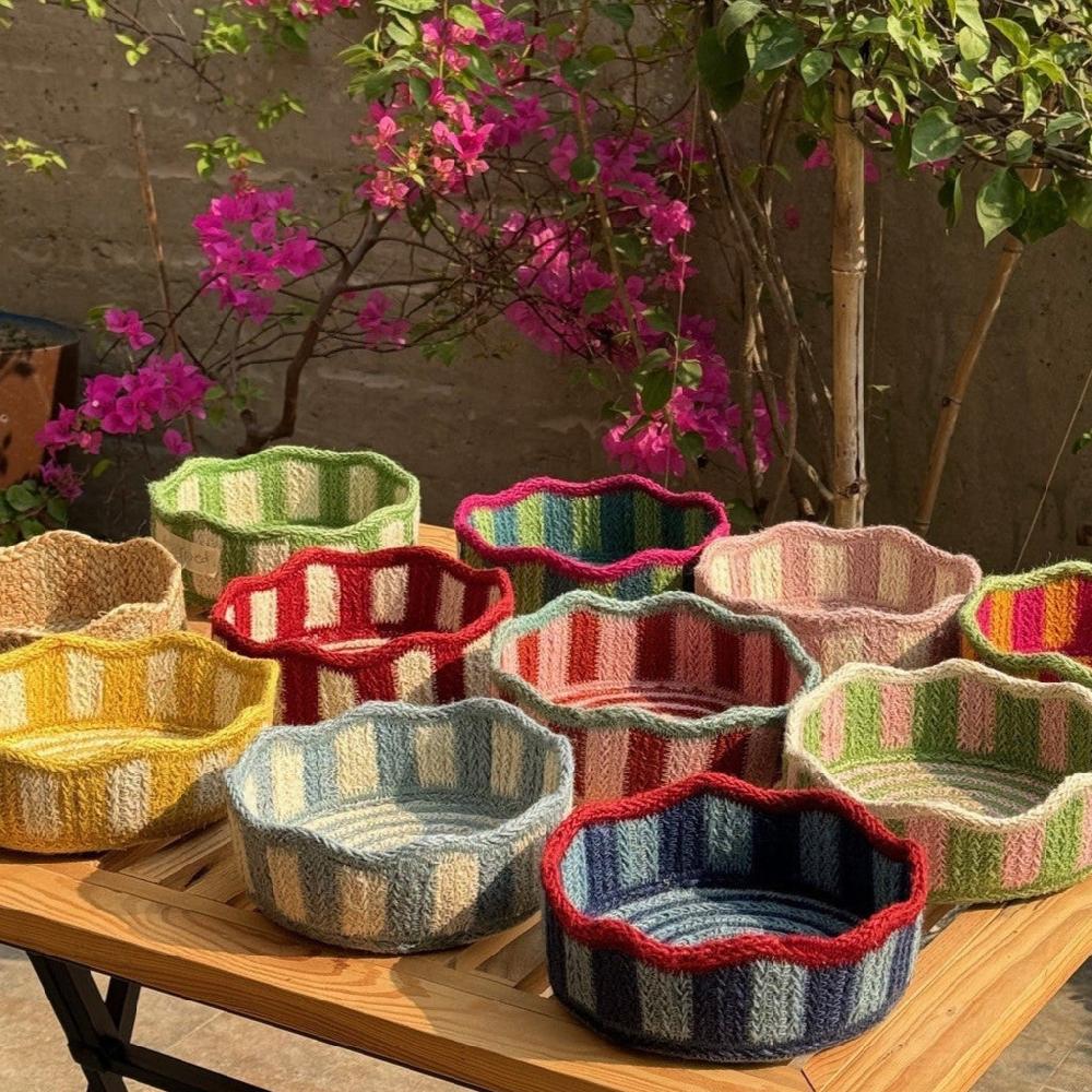 Greige Mini Tulip Basket - Braided Rug Company - Watermelon