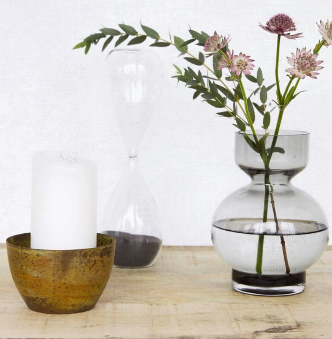 Greige Mustard Metal Tealight Holder - Etnik - House Doctor Denmark