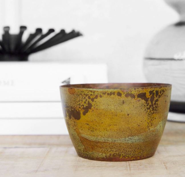 Greige Mustard Metal Tealight Holder - Etnik - House Doctor Denmark