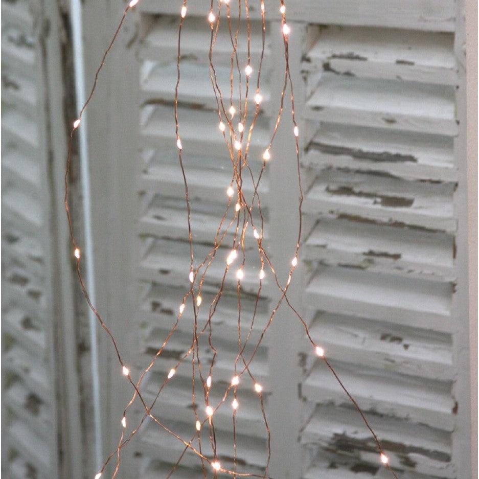 Greige Naked Wire Fairy Lights - Cascade Version - Copper Wire
