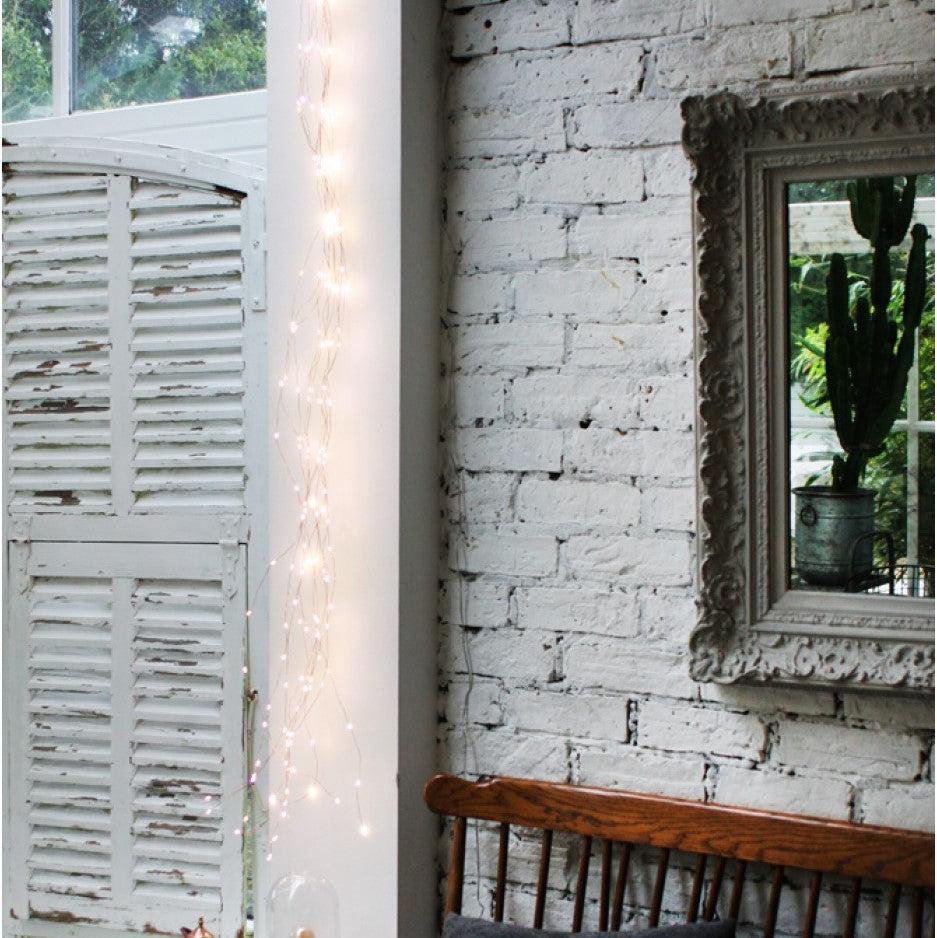 Greige Naked Wire Fairy Lights - Cascade Version - Copper Wire
