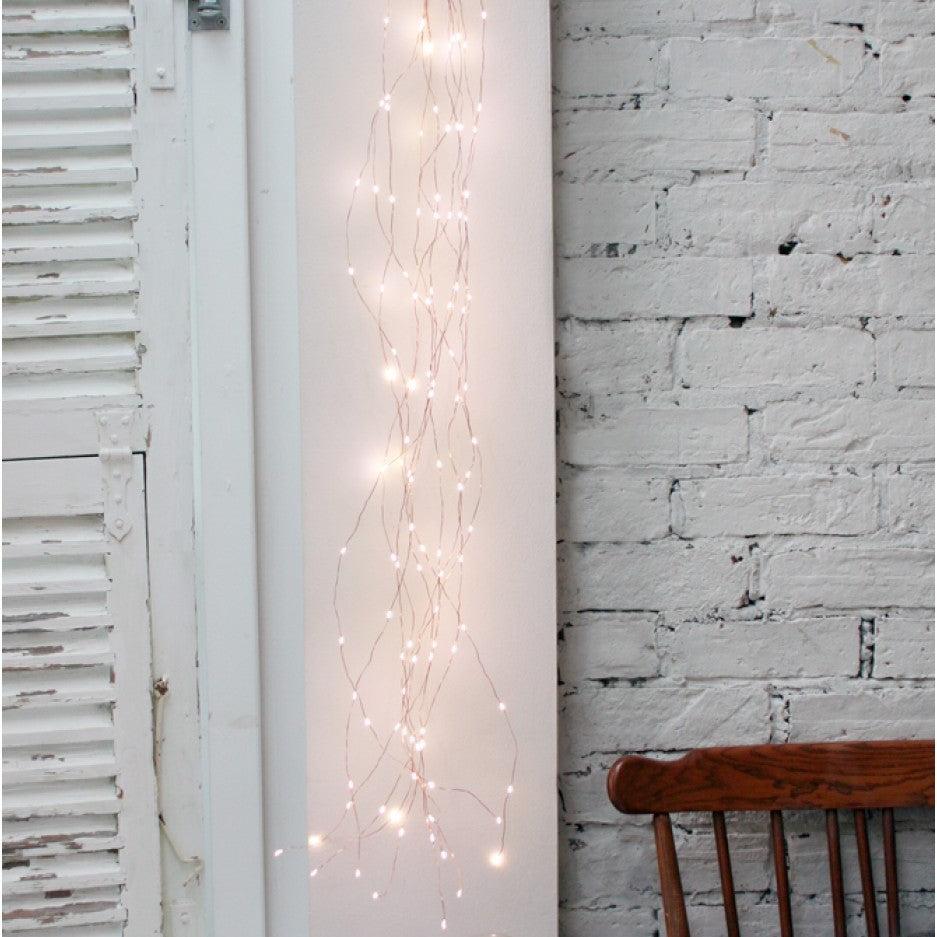 greige Naked Wire Fairy Lights - Cascade Version - Copper Wire