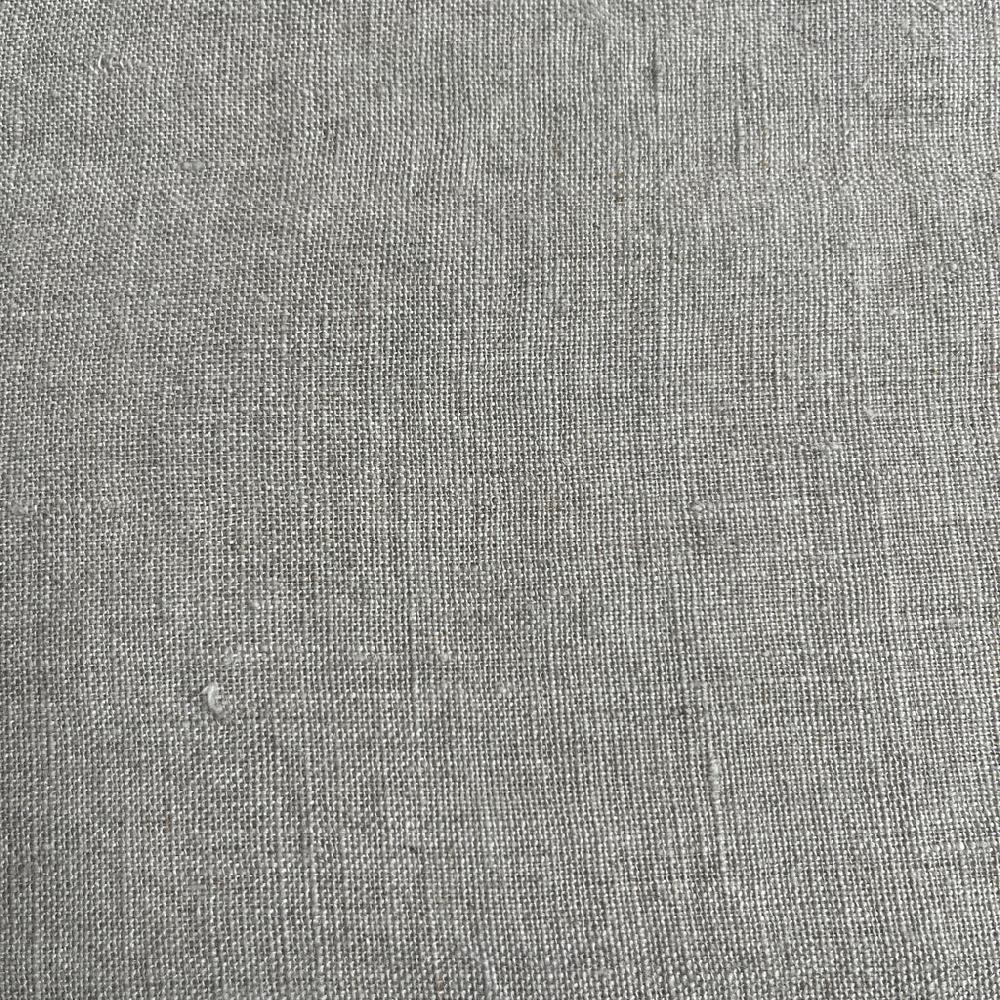 Greige Natural Linen Tablecloth With Natural Overstitched Edge