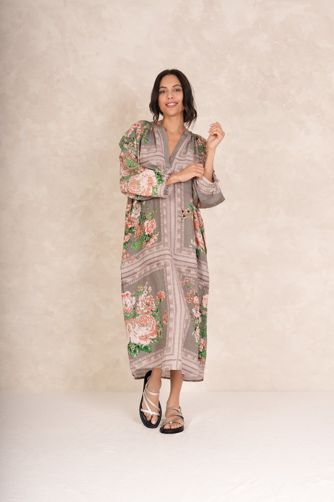 Greige Neon Rose Beige Raglan Dress - One Hundred Stars