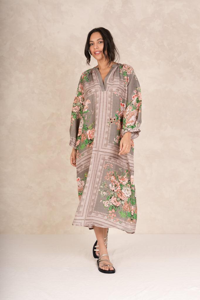 Greige Neon Rose Beige Raglan Dress - One Hundred Stars