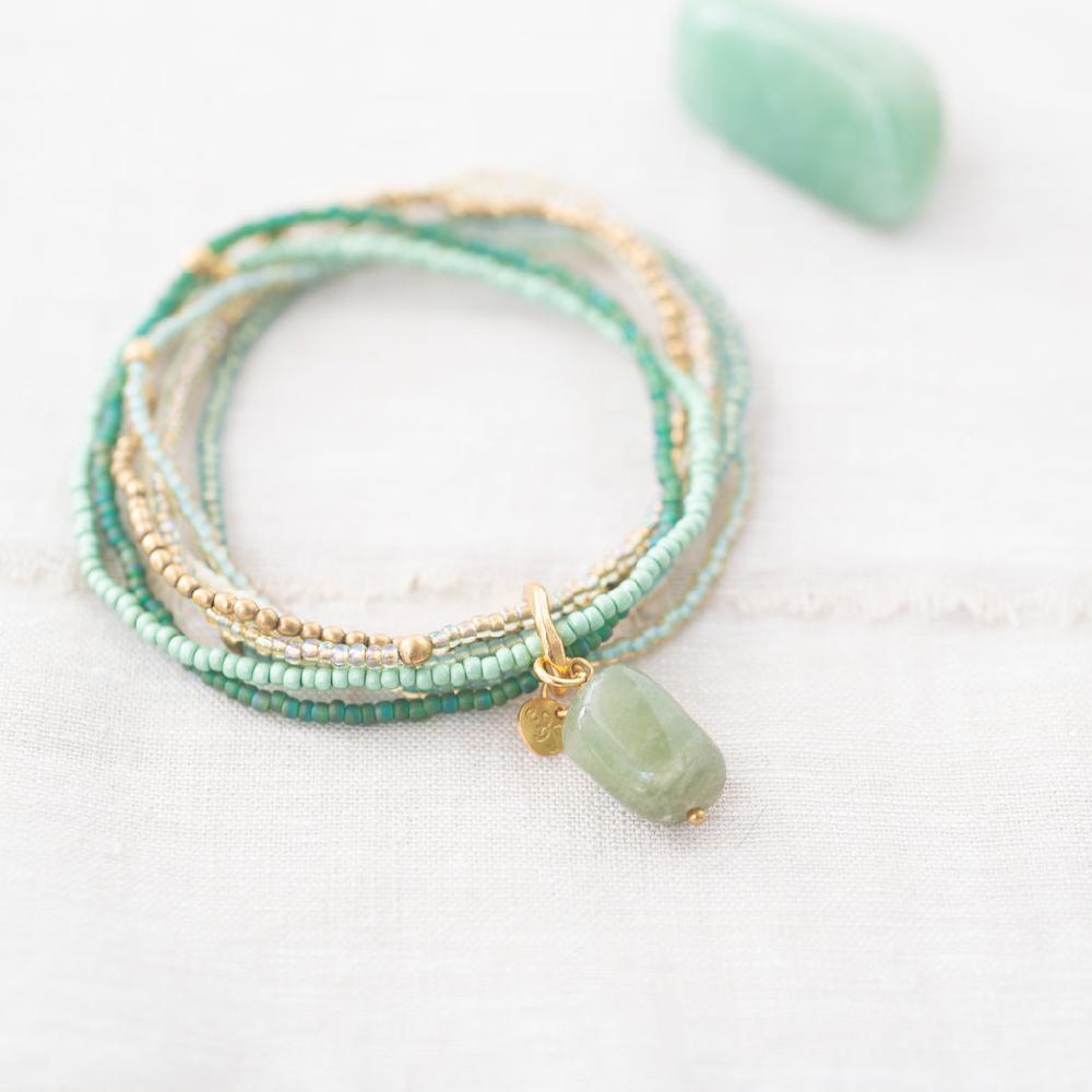 greige Nirmala Aventurine Gold Bracelet - A Beautiful Story
