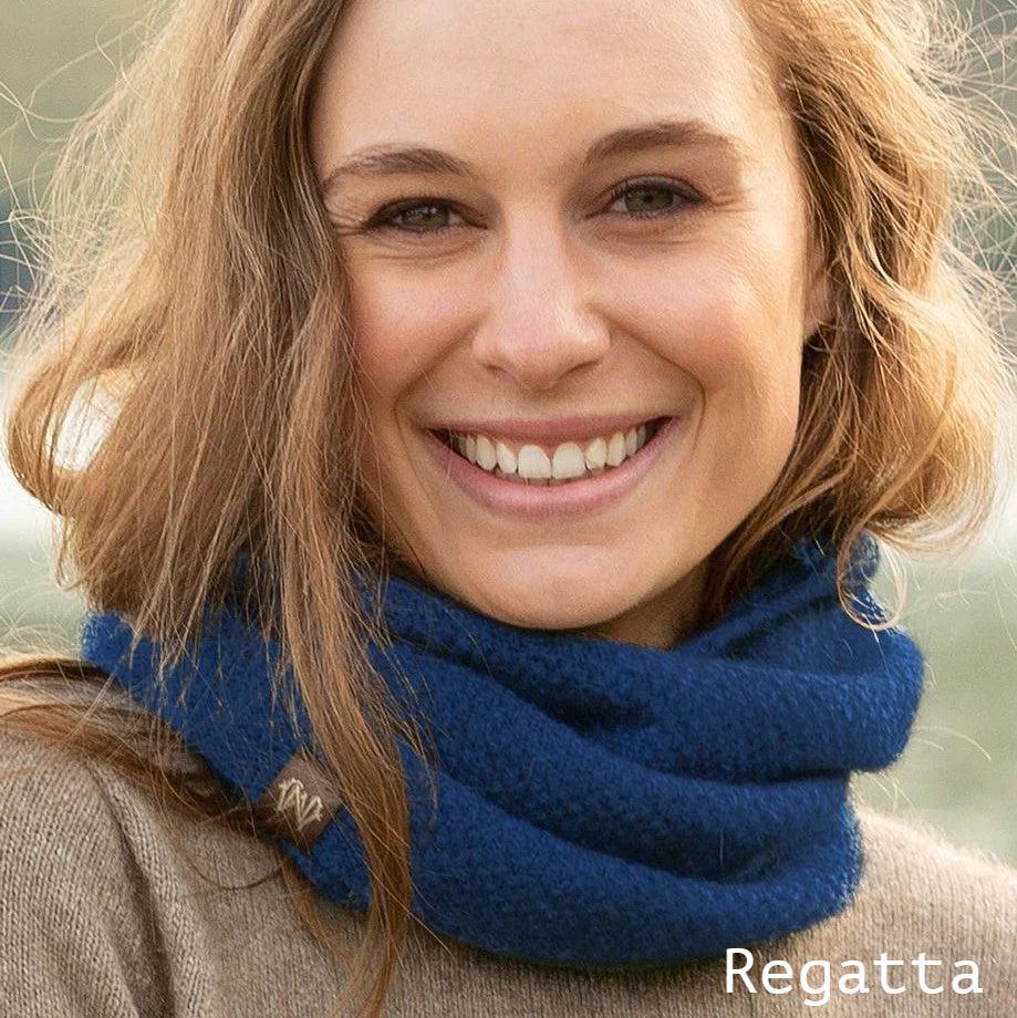 greige Noble Wilde Possum Merino Moss Stitch Neck Warmer