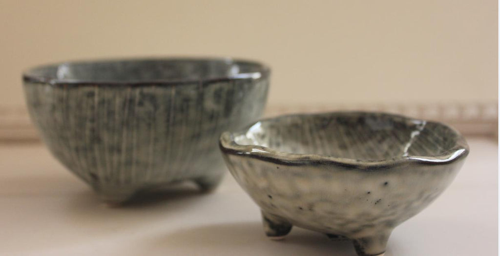 greige Nordic Sea Ceramic Bowls by Broste Copenhagen - Tiny & Small