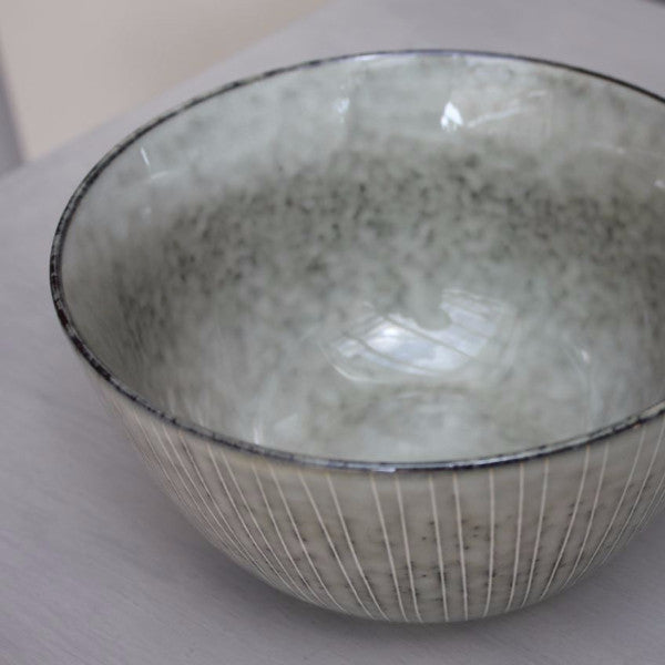 Greige Nordic Sea Ceramic Bowls & Oval Platter By Broste Copenhagen