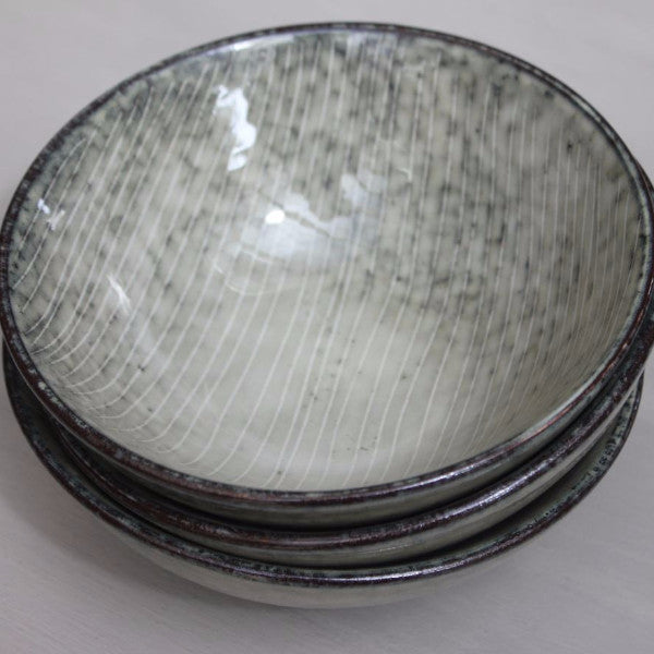 Greige Nordic Sea Ceramic Bowls & Oval Platter By Broste Copenhagen