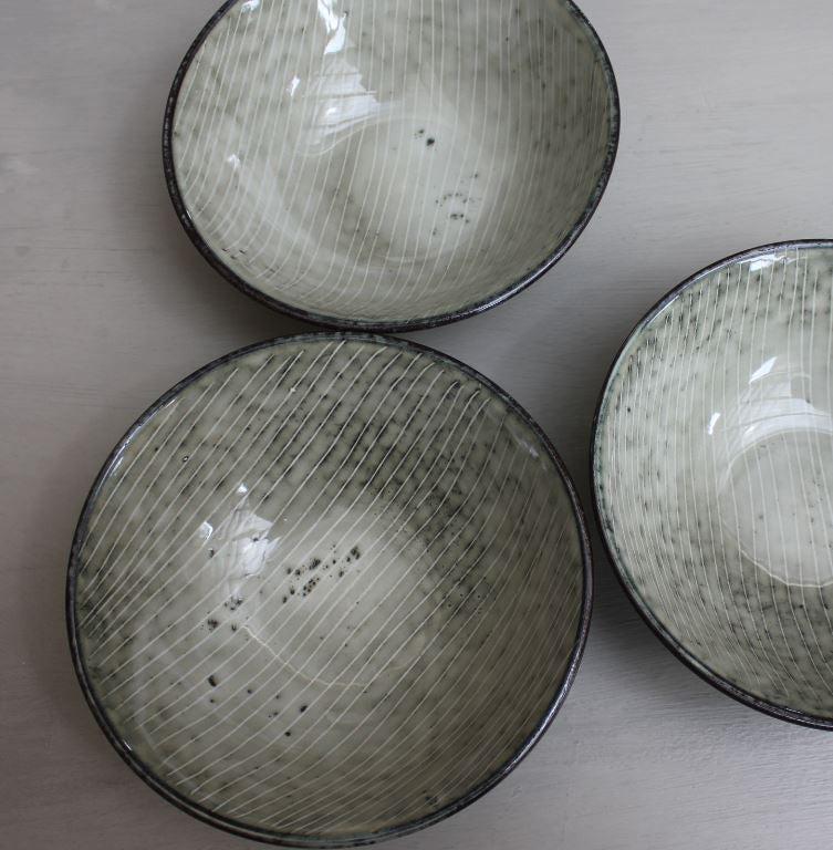 Greige Nordic Sea Ceramic Bowls & Oval Platter By Broste Copenhagen