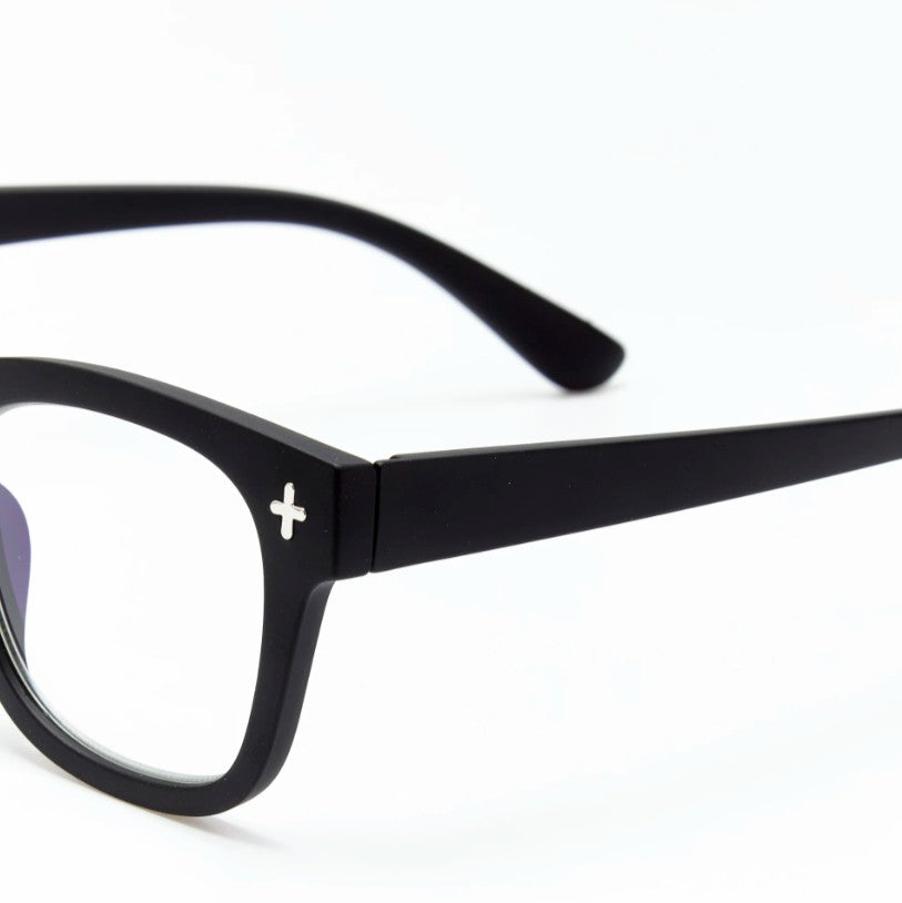 Greige Okkia Reading And Blue Light Glasses - Giovanni - Black