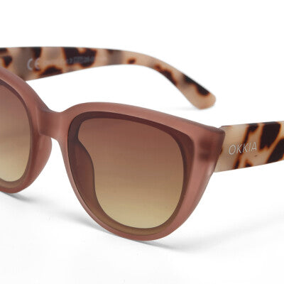 Greige Okkia Sunglasses - Silvia - Pink Havana - Brown Gradient Lens