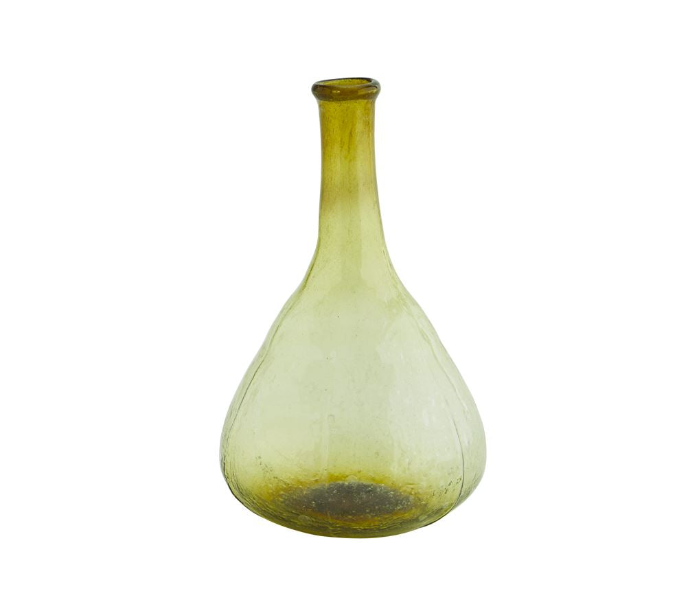 Greige Onion Vase - Recycled Glass - Amber Green Or Lilac