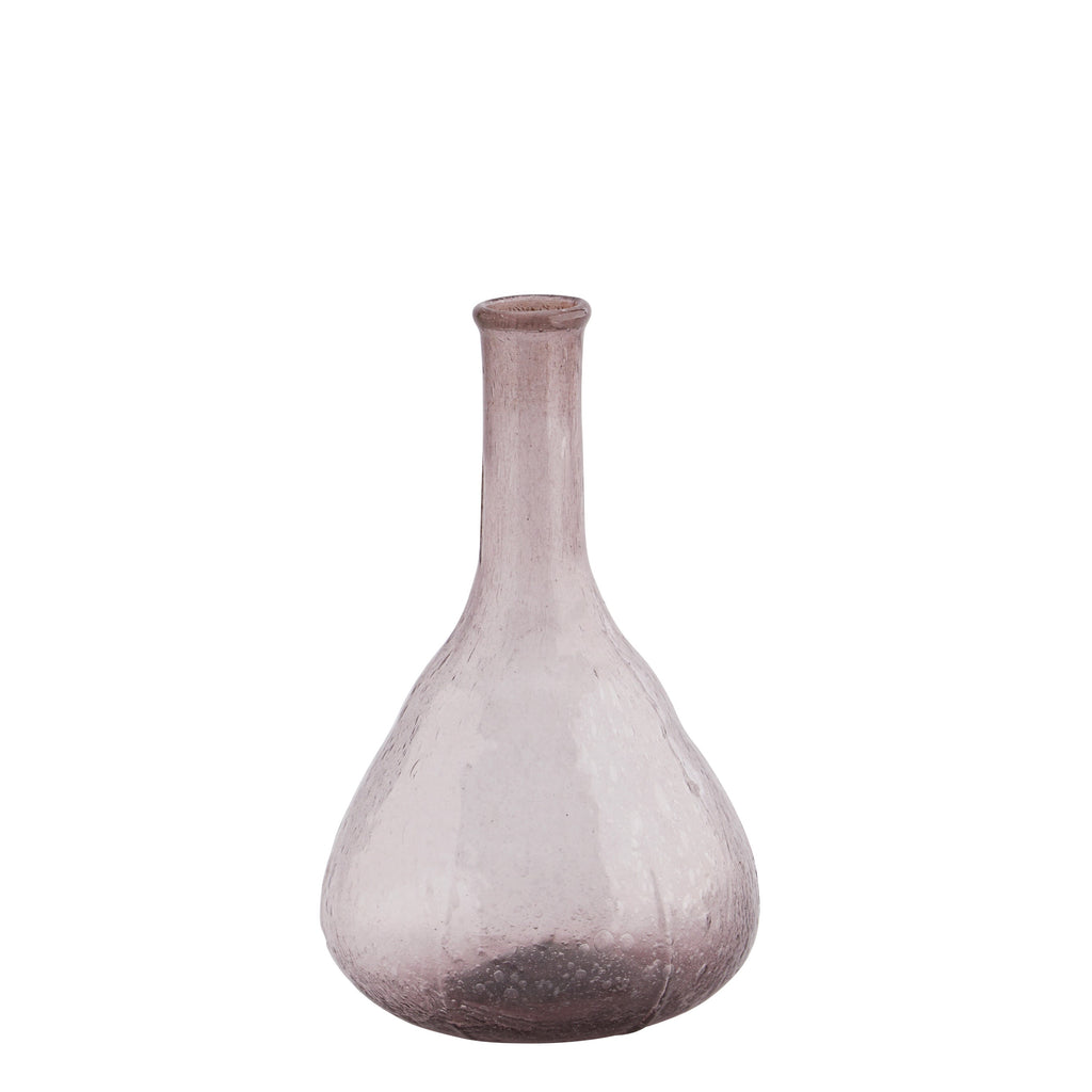 Greige Onion Vase - Recycled Glass - Amber Green Or Lilac