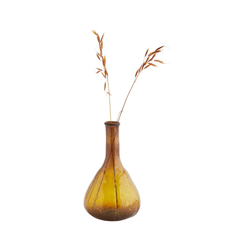 Greige Onion Vase - Recycled Glass - Amber Green Or Lilac