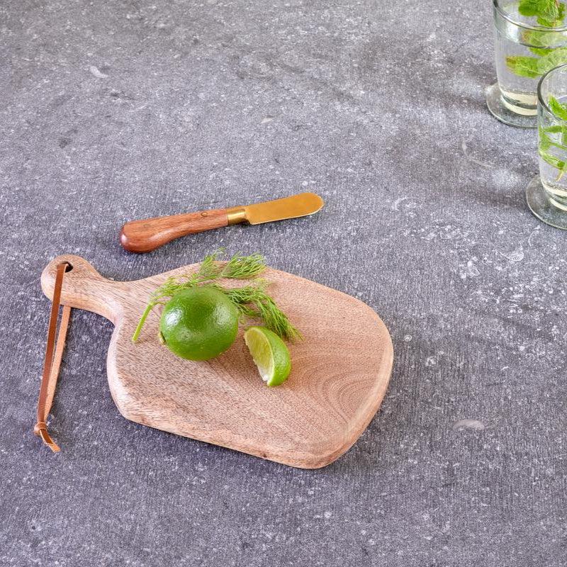 Greige Organic Shape Mango Wood Board - Two Size Options