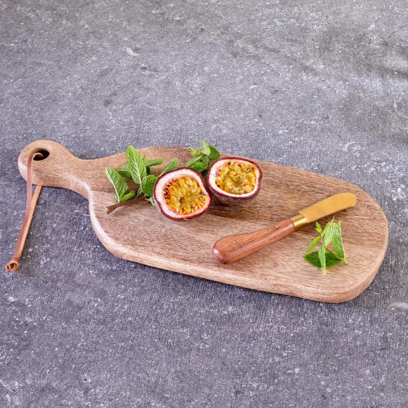 Greige Organic Shape Mango Wood Board - Two Size Options