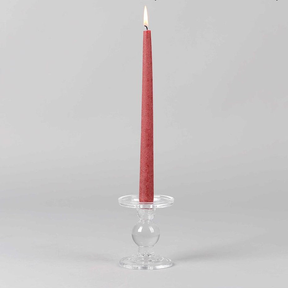 Greige Phoebe Glass Candle Holder For Pillar Or Dinner Candle
