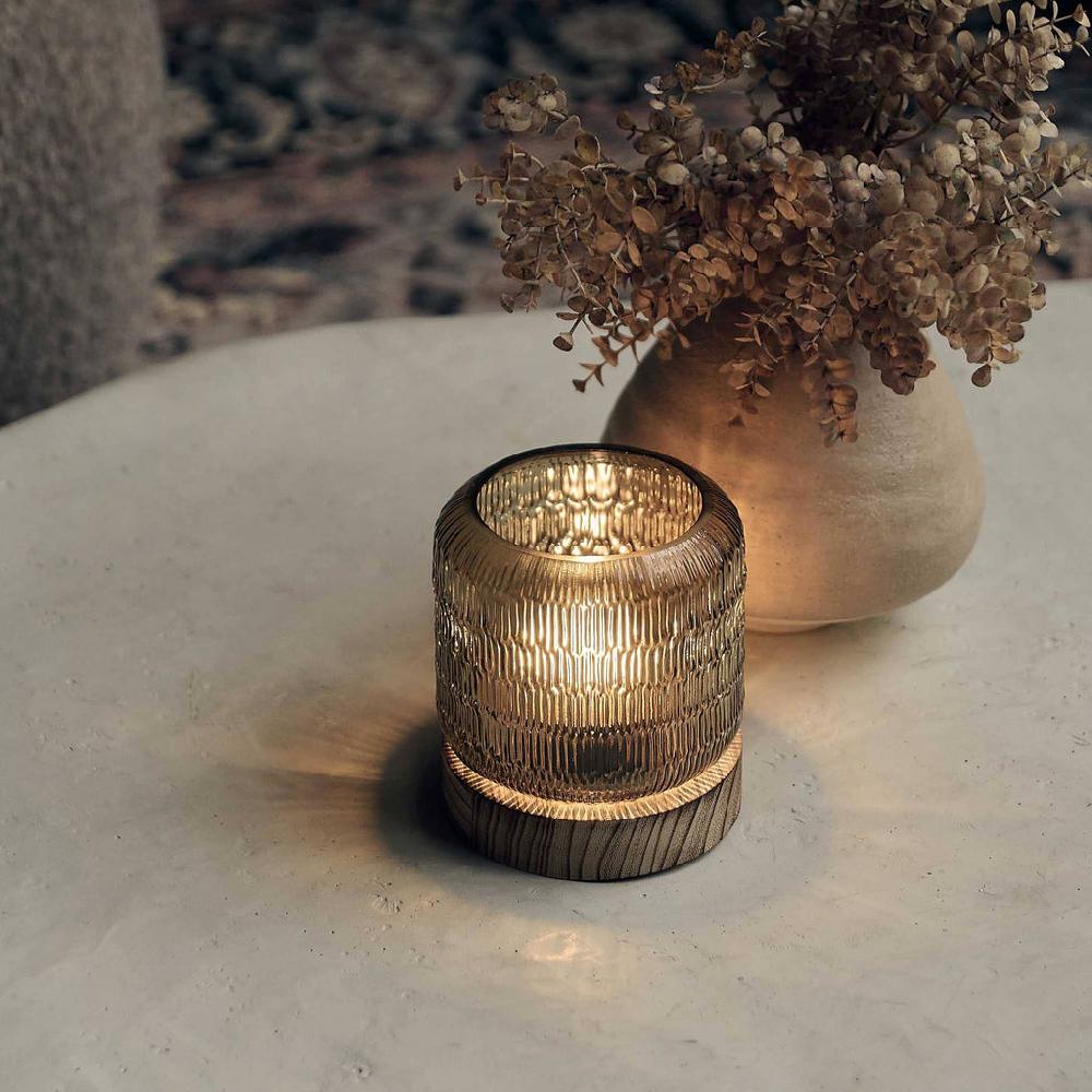 Greige Portable Use Anywhere Battery Table Lamp - Slate