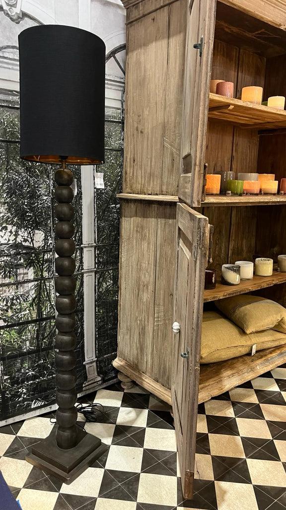 Greige Preston Black Wooden Floor Lamp - Olsson Jensen