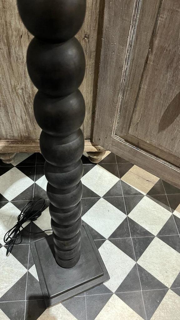 Greige Preston Black Wooden Floor Lamp - Olsson Jensen