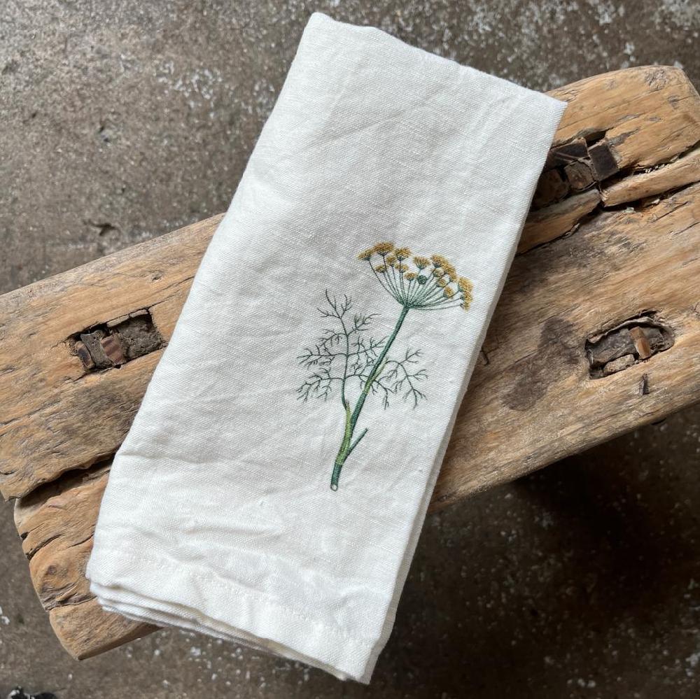 Greige Printed Cotton And Linen Napkins - Set Of Four