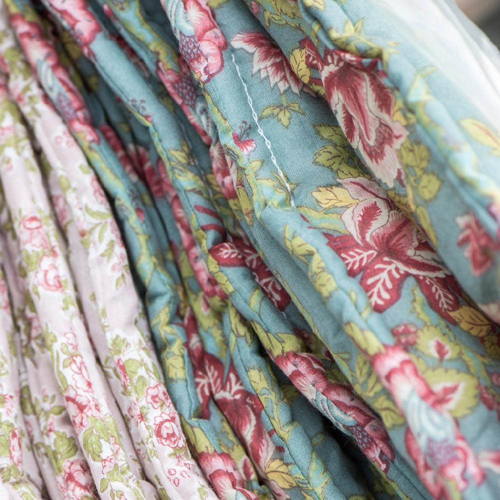 Greige Printed Cotton Mattress - 70 X 190cm - Aqua Floral